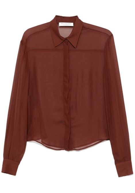 Blusa trasparente in marrone Philosophy di lorenzo  serafini - donna